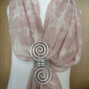 Schalhalter / Tuchhalter aus Aluminiumdraht - Doppelschnecke
