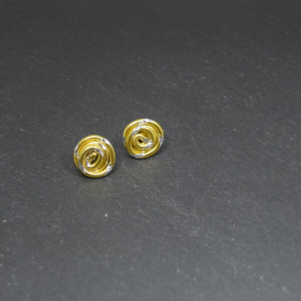 Set Kette und Ohrstecker aus Aluminiumdraht - gelb – Bild 3