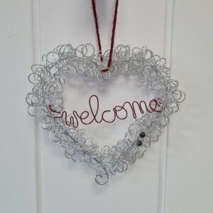 Herz aus Aluminiumdraht - welcome