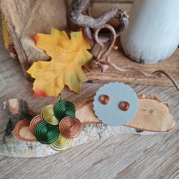Herbst-Set: Kettenanhänger und Ohrstecker – Bild 2