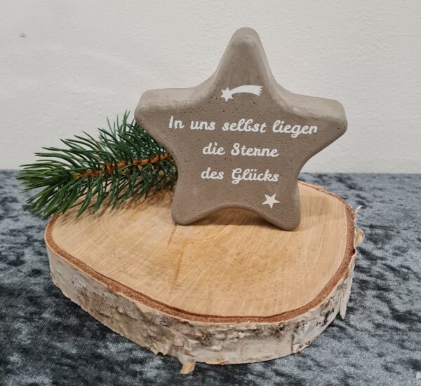 Beton Stern mit Spruch – Bild 2