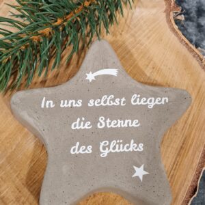 Beton Stern mit Spruch