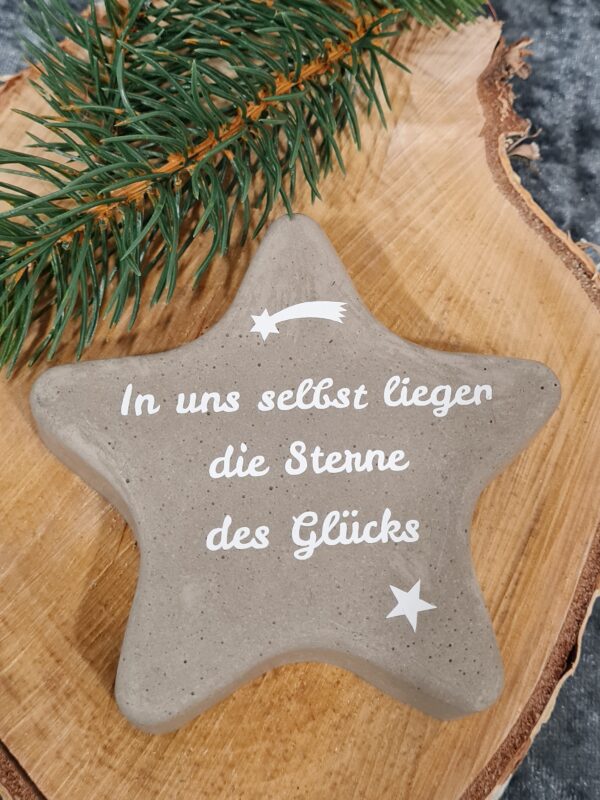 Beton Stern mit Spruch